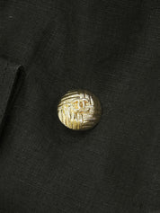 Linen CC mark button short sleeve jacket in black