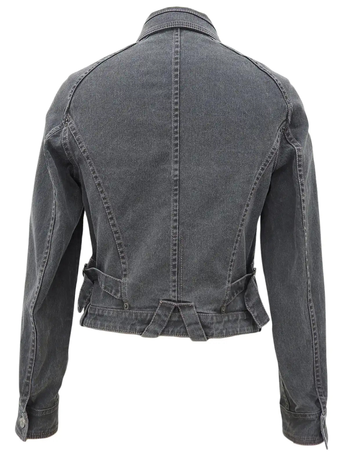 Gray denim logo button jacket
