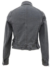 Gray denim logo button jacket