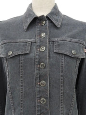Gray denim logo button jacket