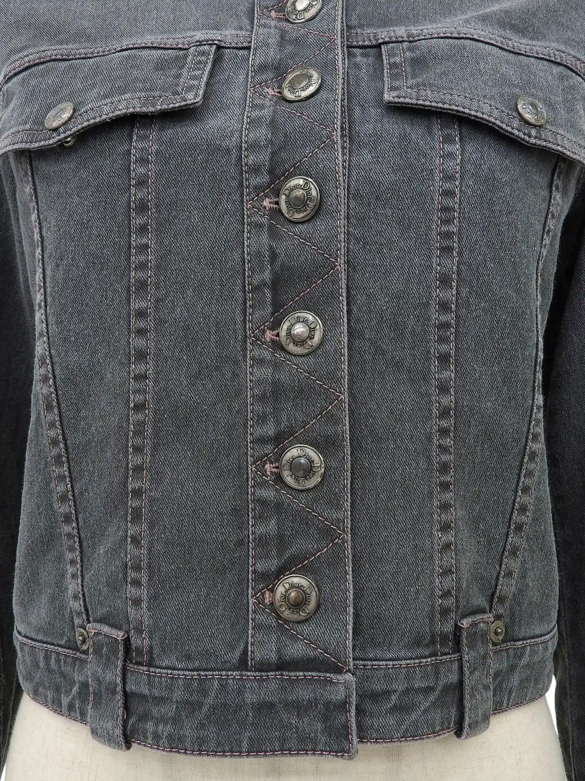 Gray denim logo button jacket