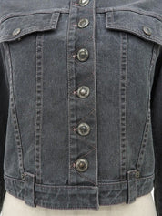Gray denim logo button jacket