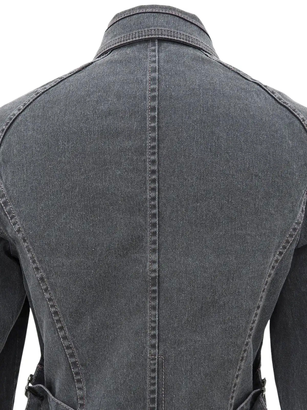 Gray denim logo button jacket