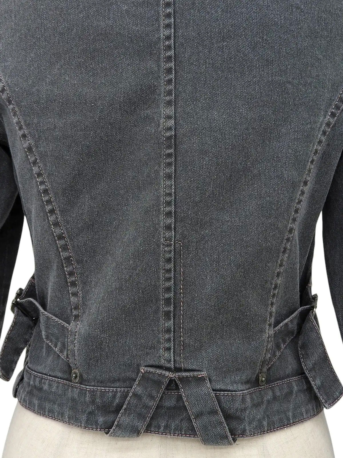 Gray denim logo button jacket