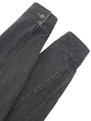 Gray denim logo button jacket