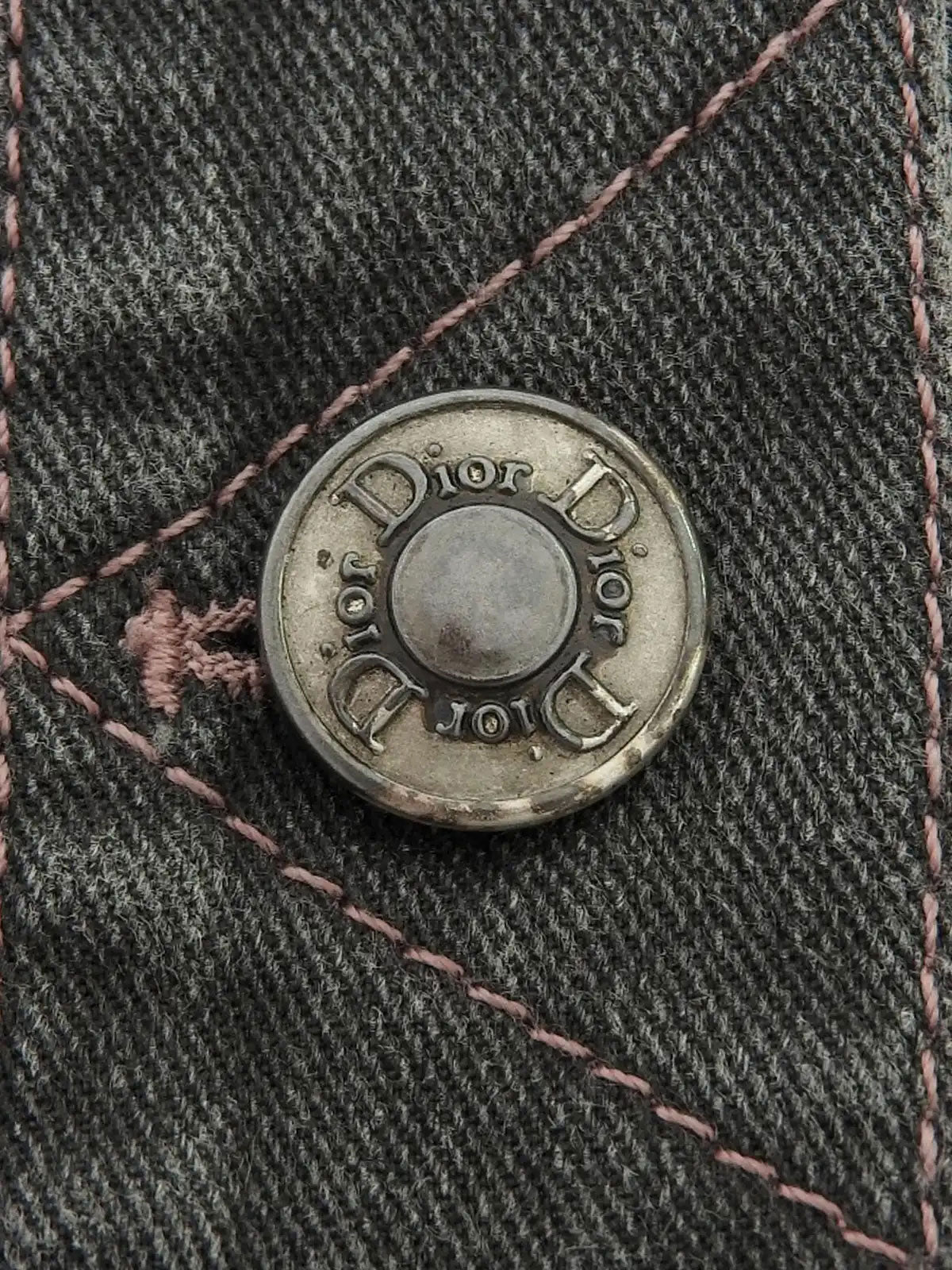 Gray denim logo button jacket