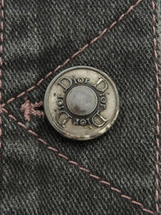 Gray denim logo button jacket