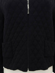 2005 Quilted CC Mark Collarless Jacket Black