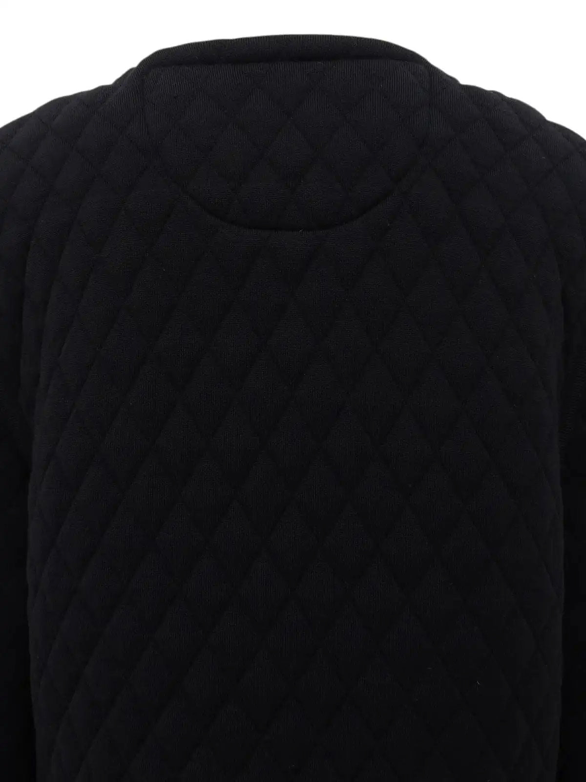 2005 Quilted CC Mark Collarless Jacket Black
