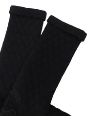 2005 Quilted CC Mark Collarless Jacket Black