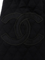 2005 Quilted CC Mark Collarless Jacket Black