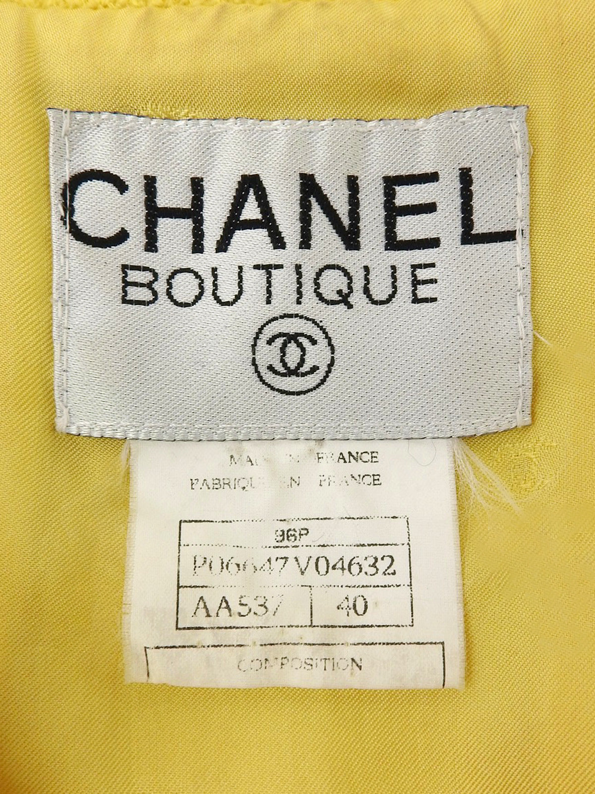 1996 Tweed CC Mark Button Jacket, Yellow