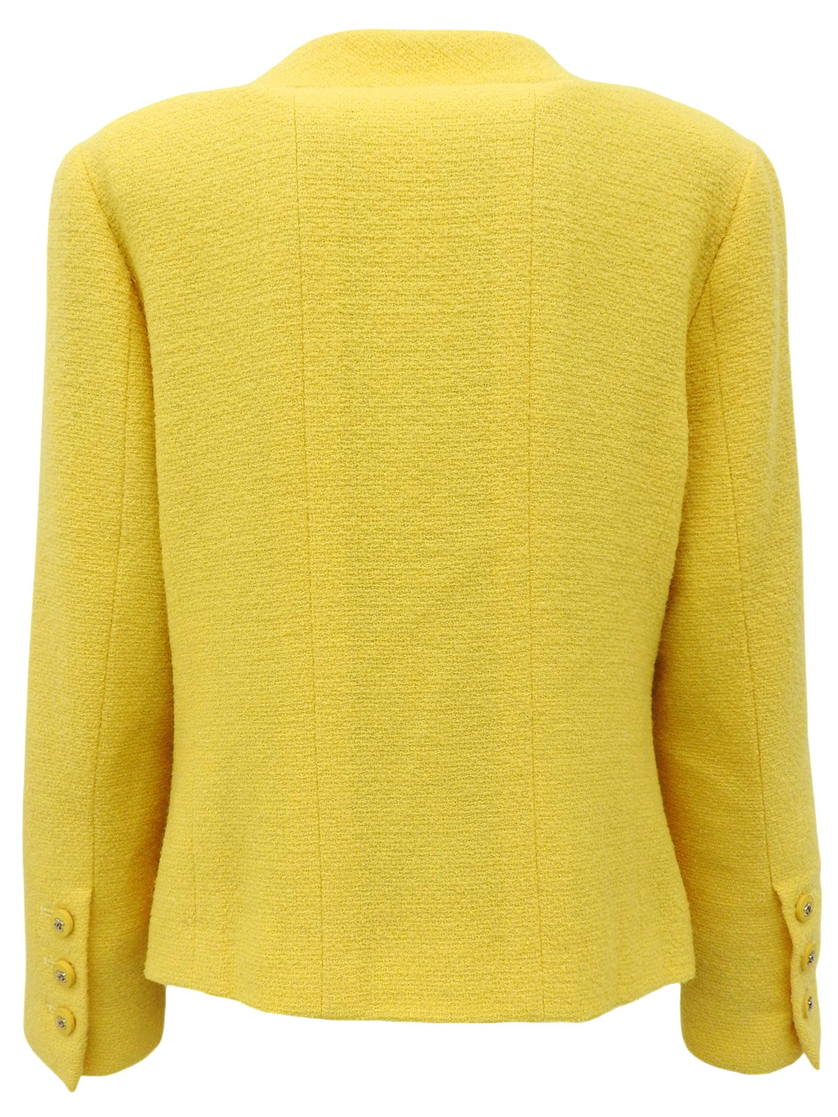 1996年製 ツイードCCマークボタンジャケット イエロー