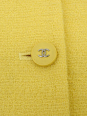 1996年製 ツイードCCマークボタンジャケット イエロー