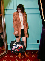 1995 Check Pattern CC Mark Button Jacket Brown/Orange