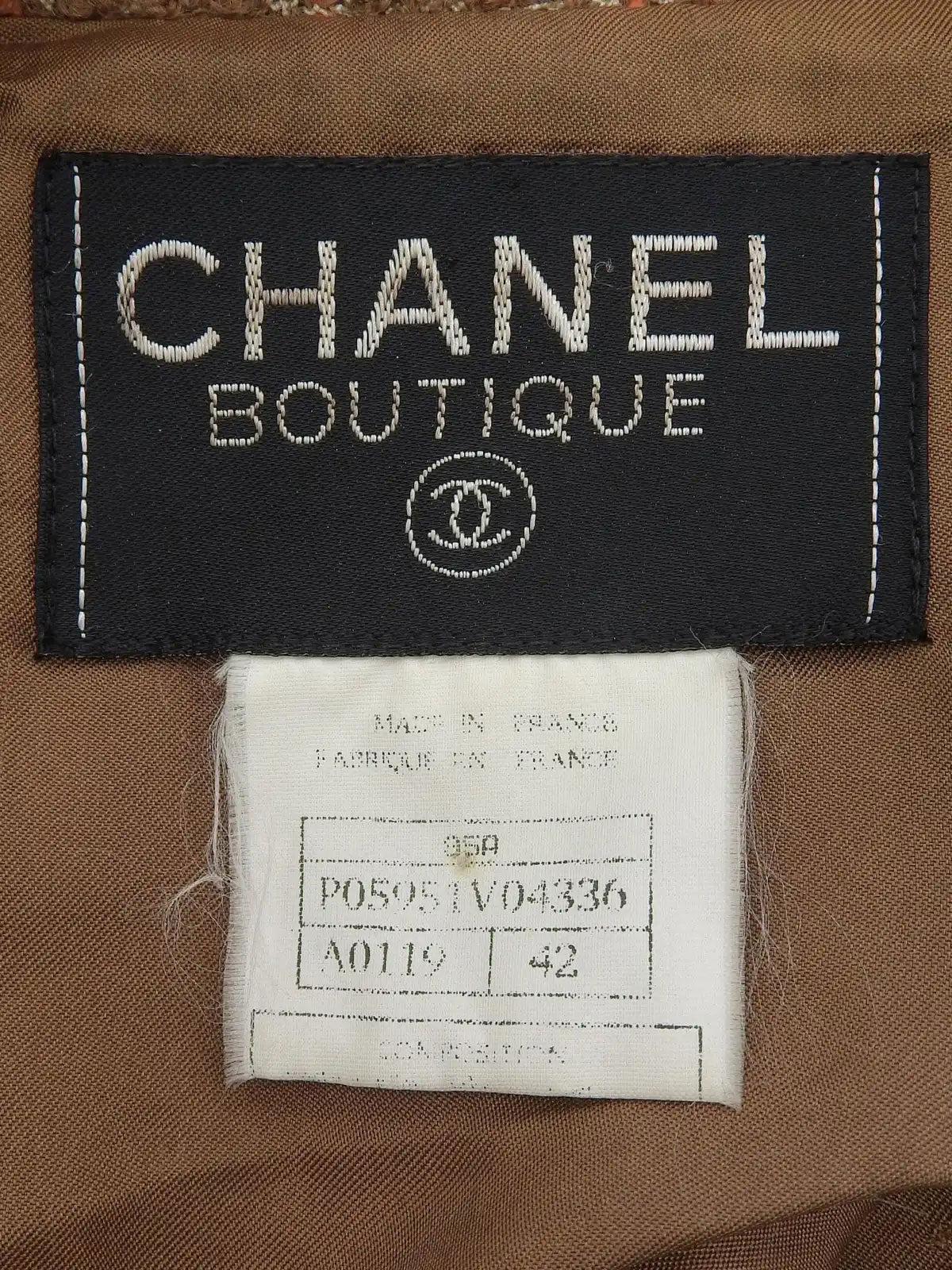 1995 Check Pattern CC Mark Button Jacket Brown/Orange