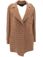 1995 Check Pattern CC Mark Button Jacket Brown/Orange