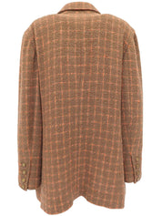 1995 Check Pattern CC Mark Button Jacket Brown/Orange