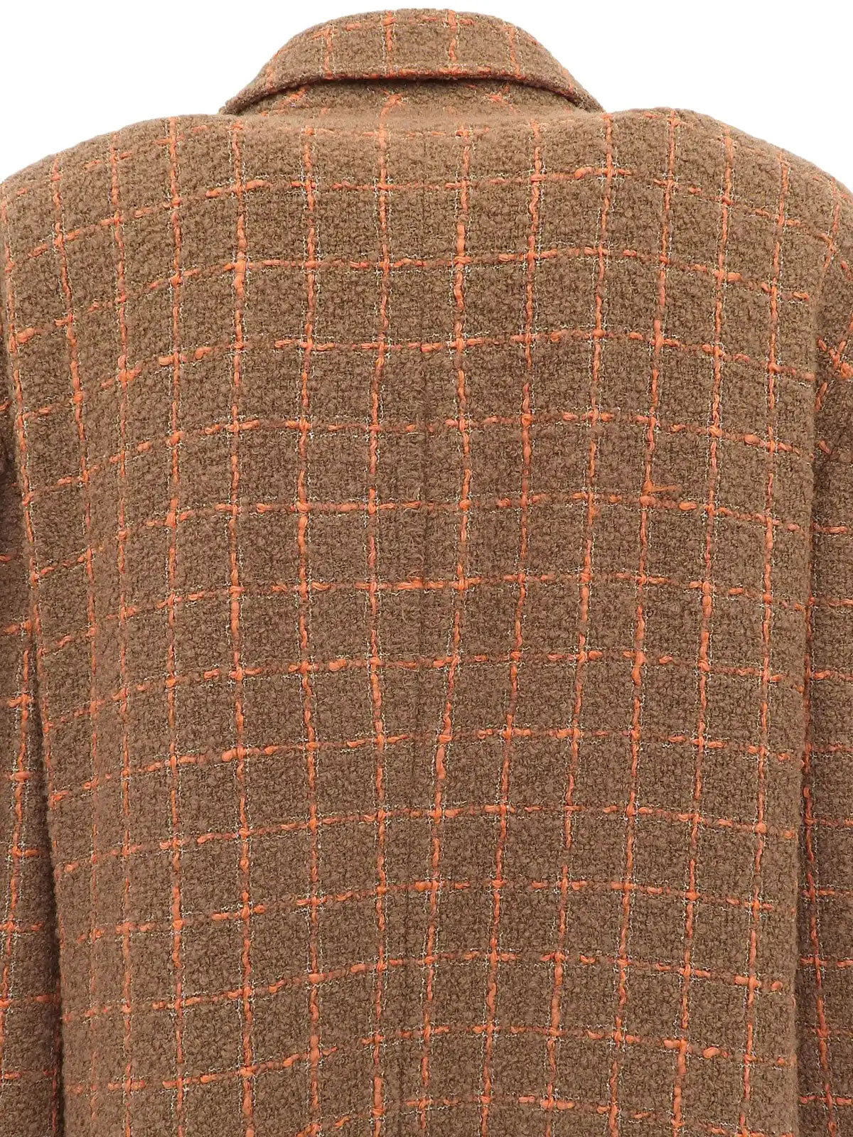 1995 Check Pattern CC Mark Button Jacket Brown/Orange