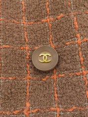 1995 Check Pattern CC Mark Button Jacket Brown/Orange