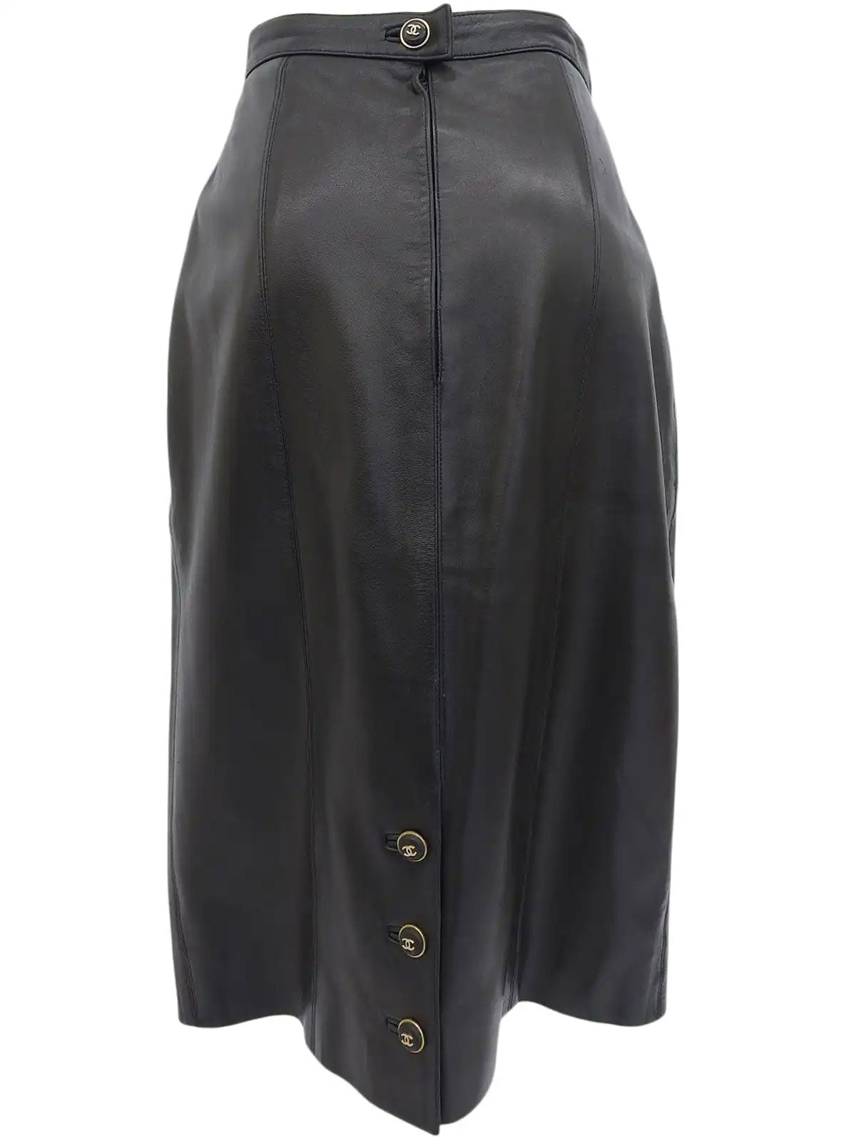 1995年製 CCマークボタンレザースカート ブラック