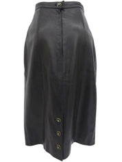 1995年製 CCマークボタンレザースカート ブラック