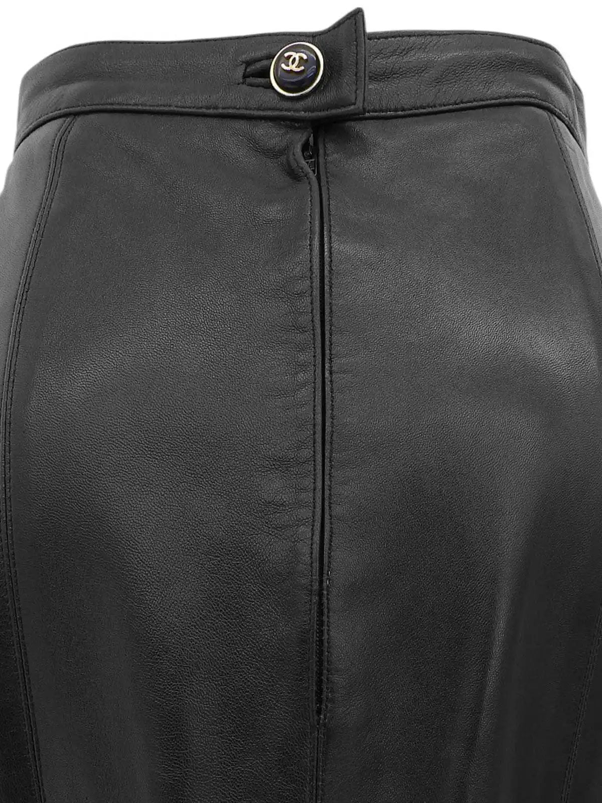 1995年製 CCマークボタンレザースカート ブラック