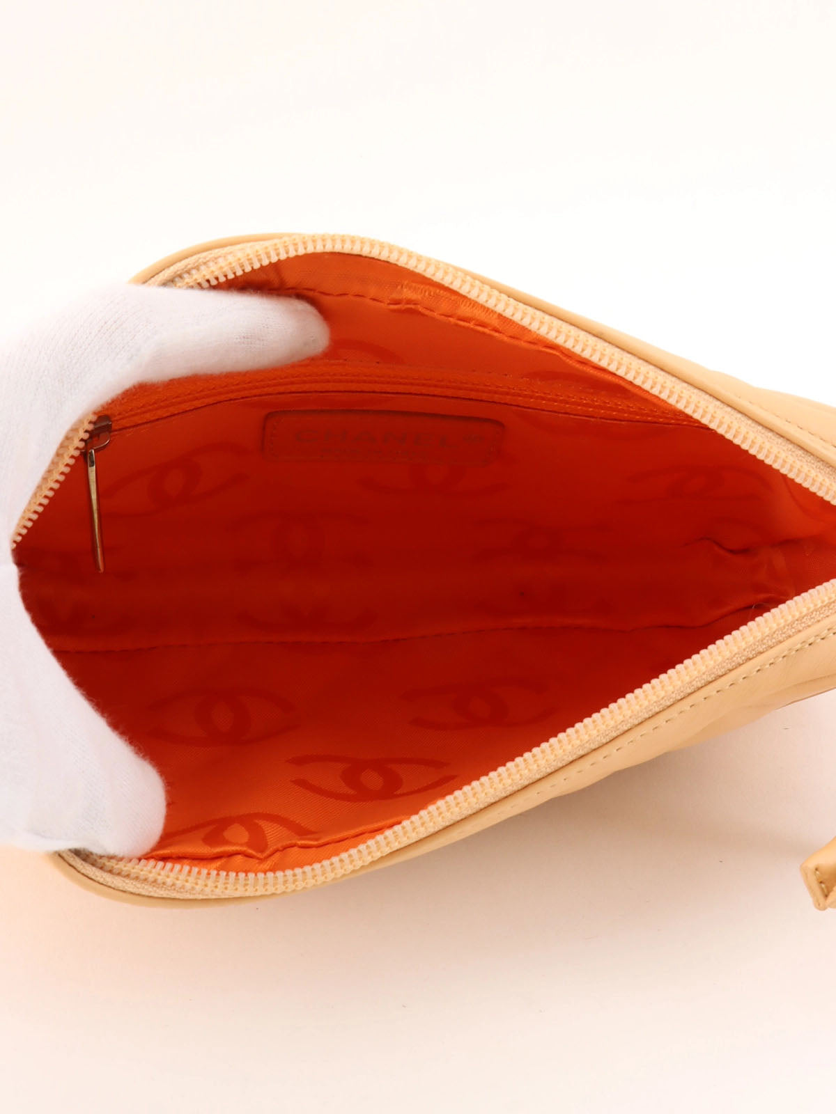 Cambon shoulder bag, beige/yellow, made around 2005