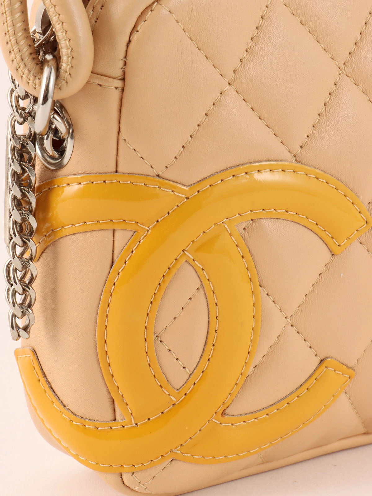 Cambon shoulder bag, beige/yellow, made around 2005