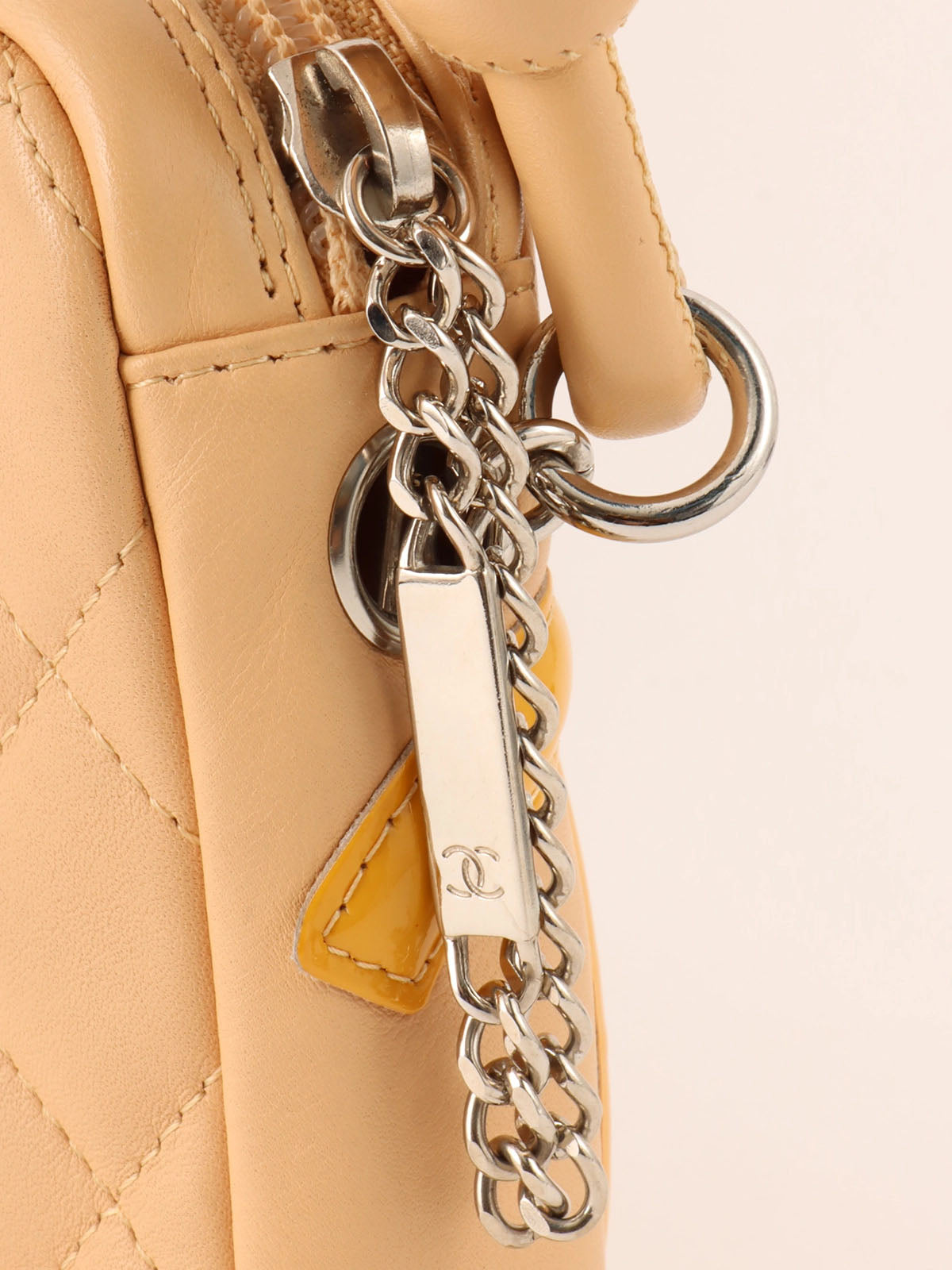 Cambon shoulder bag, beige/yellow, made around 2005