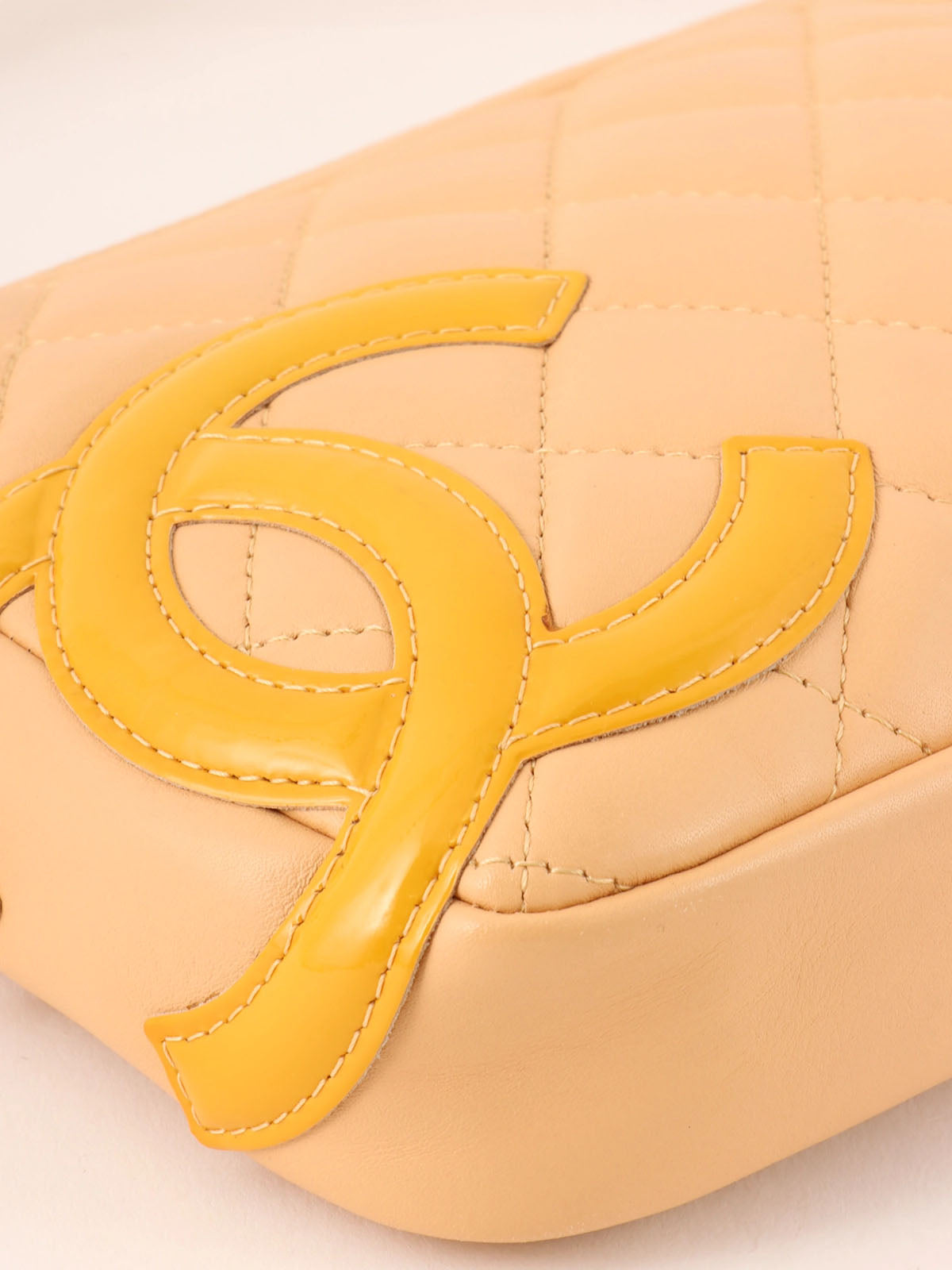 Cambon shoulder bag, beige/yellow, made around 2005