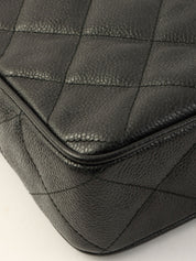 1992 Caviar Skin CC Mark Ball Charm Chain Shoulder Bag Black