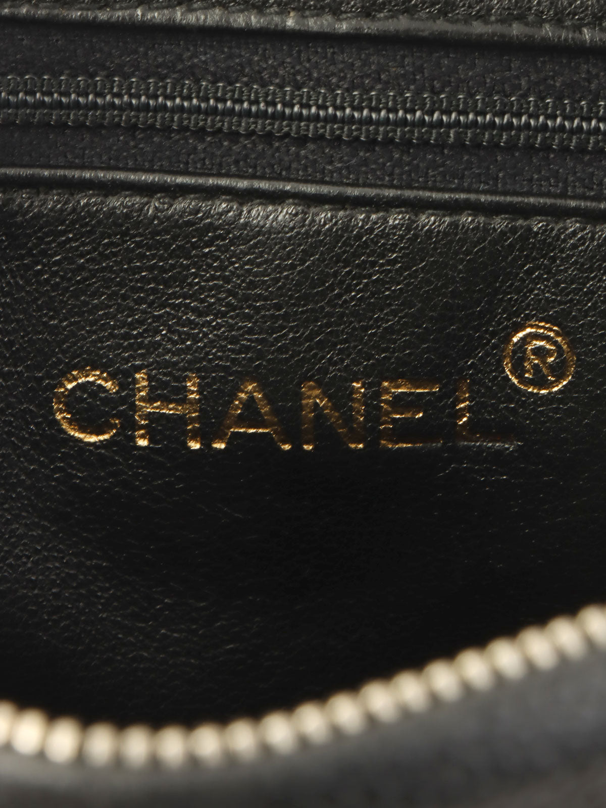 1992年頃製 キャビアスキンCCマークボールチャームチェーンショルダーバッグ ブラック