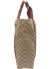 Canvas GG Pattern Sherry Line Tote Bag, Beige