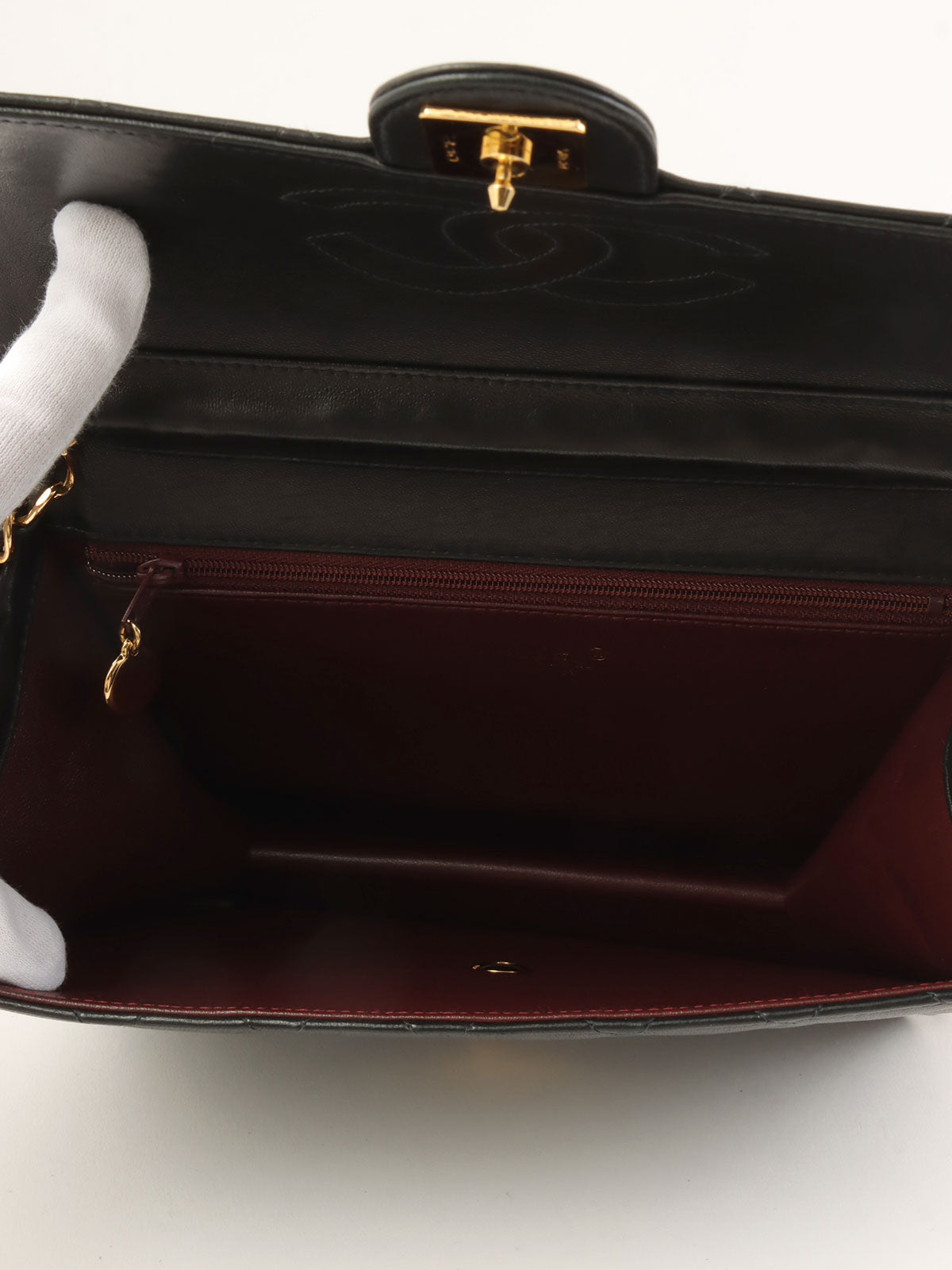 2000年頃製 CCマークプレートチェーンショルダーバッグ ブラック