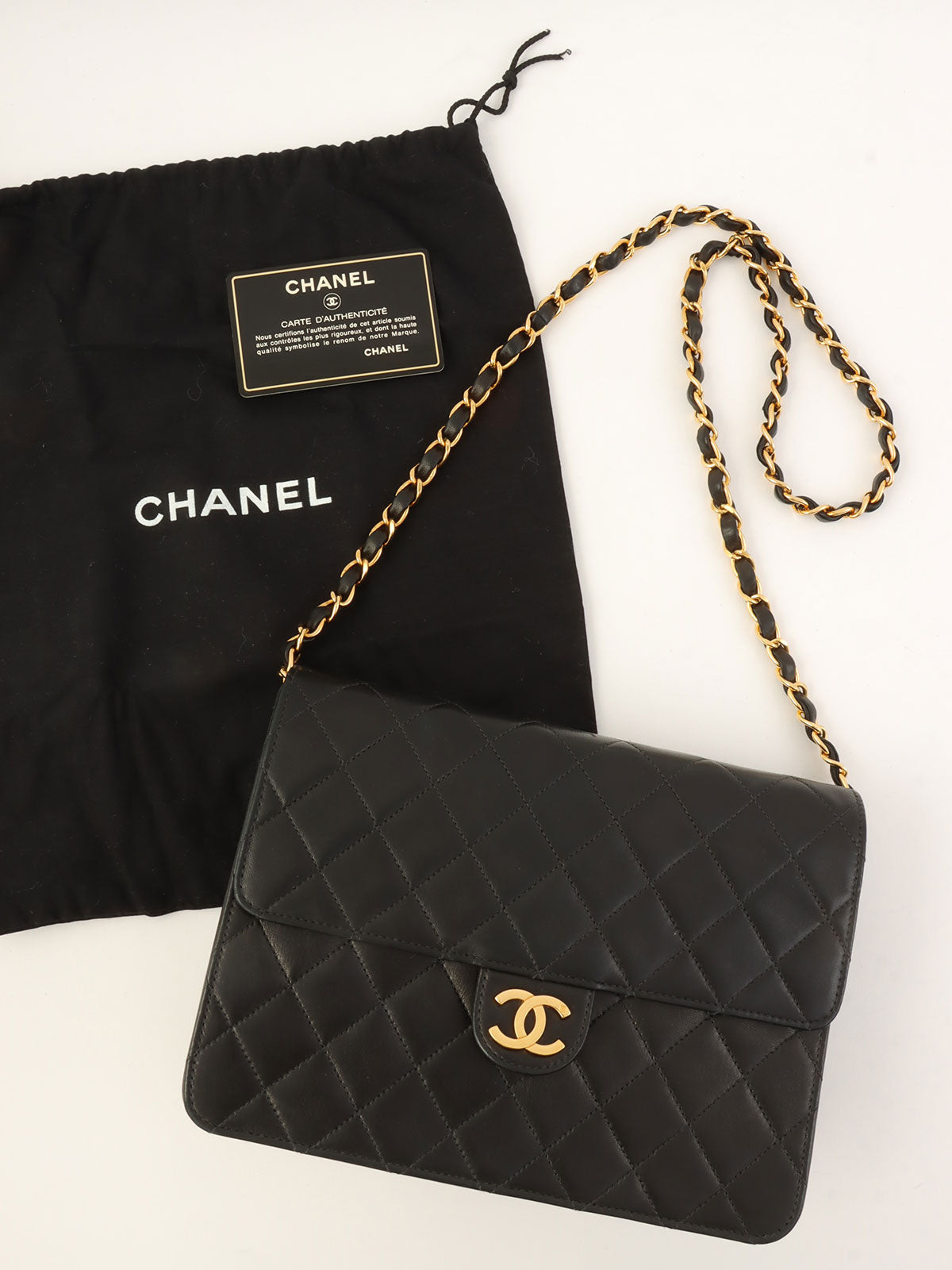 2000年頃製 CCマークプレートチェーンショルダーバッグ ブラック