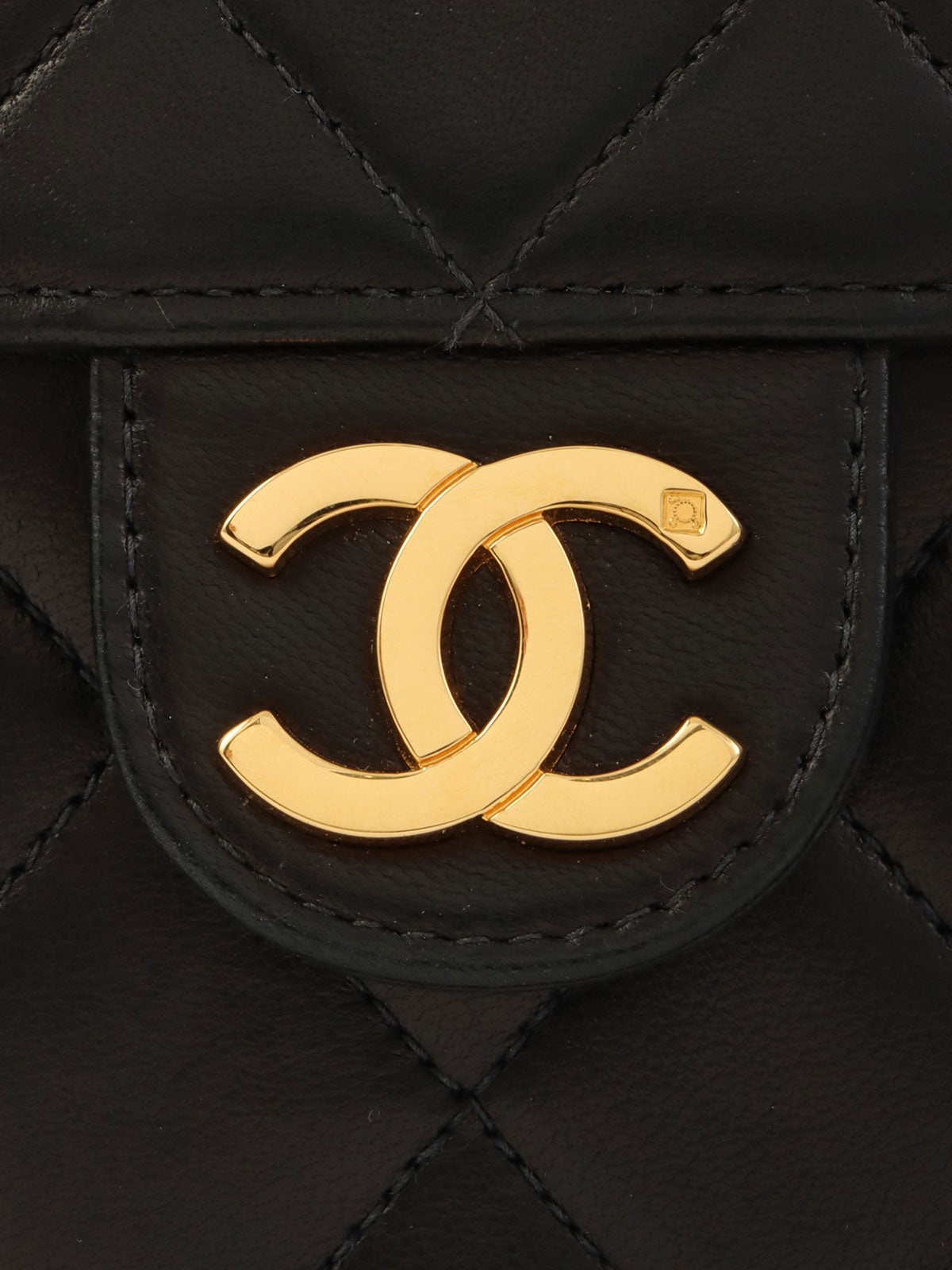 2000年頃製 CCマークプレートチェーンショルダーバッグ ブラック