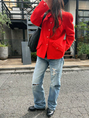 1995 Mohair CC Mark Button Jacket, Red