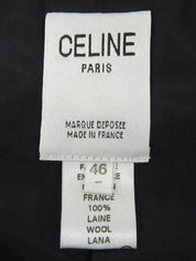 Wool design button collarless jacket in black