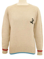 CCマークニットセーター ベージュ/マルチ