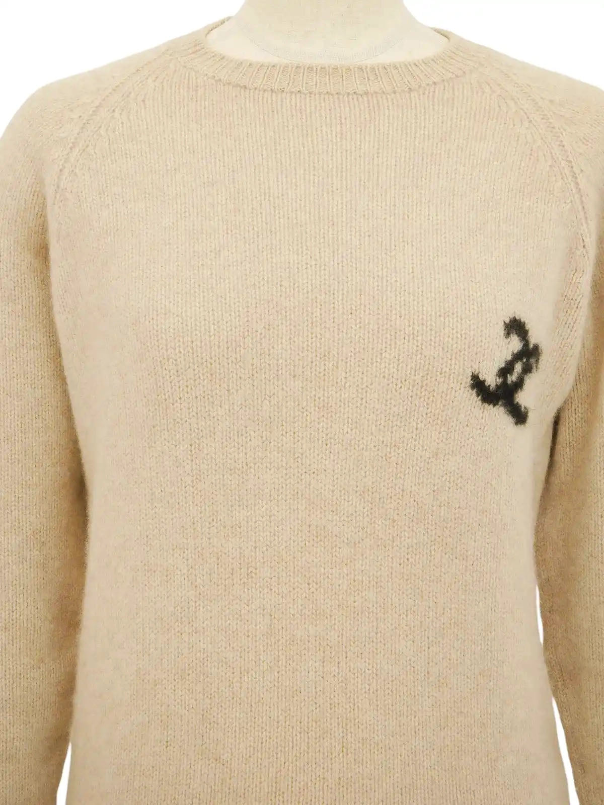 CCマークニットセーター ベージュ/マルチ