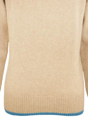 CCマークニットセーター ベージュ/マルチ