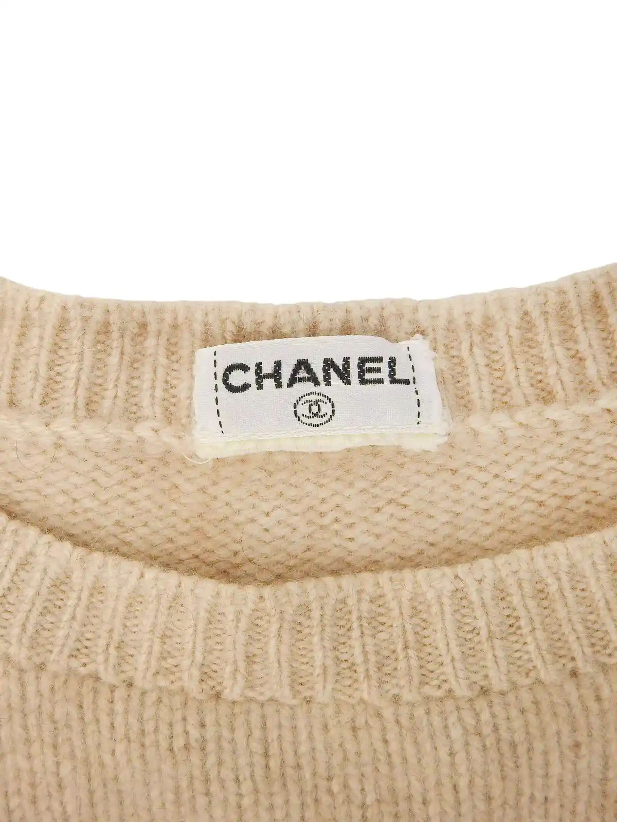 CCマークニットセーター ベージュ/マルチ