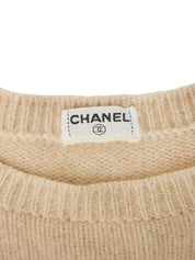 CCマークニットセーター ベージュ/マルチ