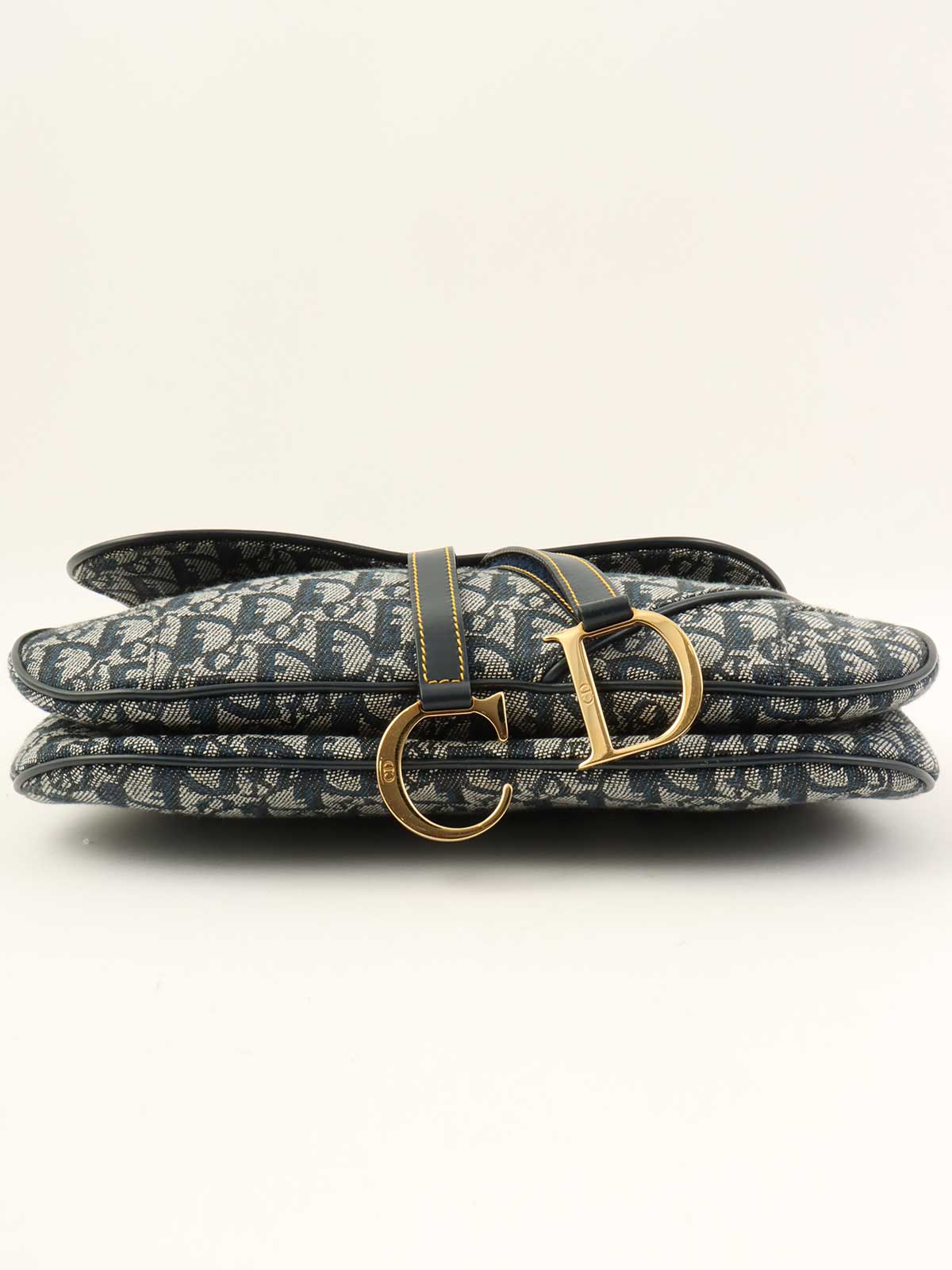 Trotter Pattern Double Saddle Bag Navy