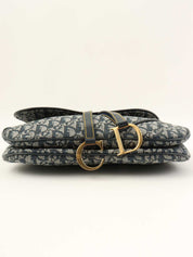 Trotter Pattern Double Saddle Bag Navy