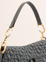 Trotter Pattern Double Saddle Bag Navy