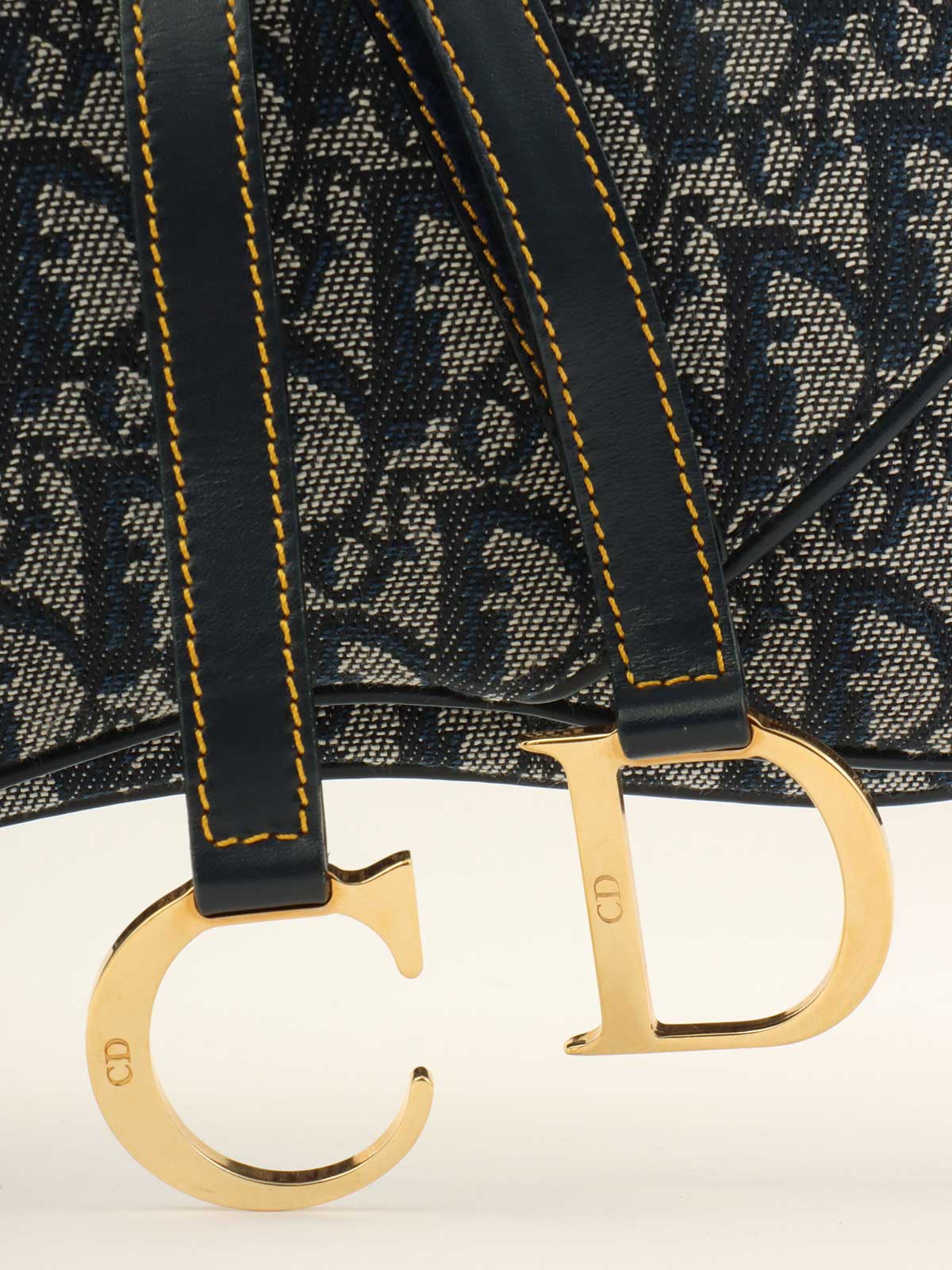 Trotter Pattern Double Saddle Bag Navy