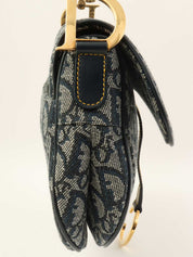 Trotter Pattern Double Saddle Bag Navy