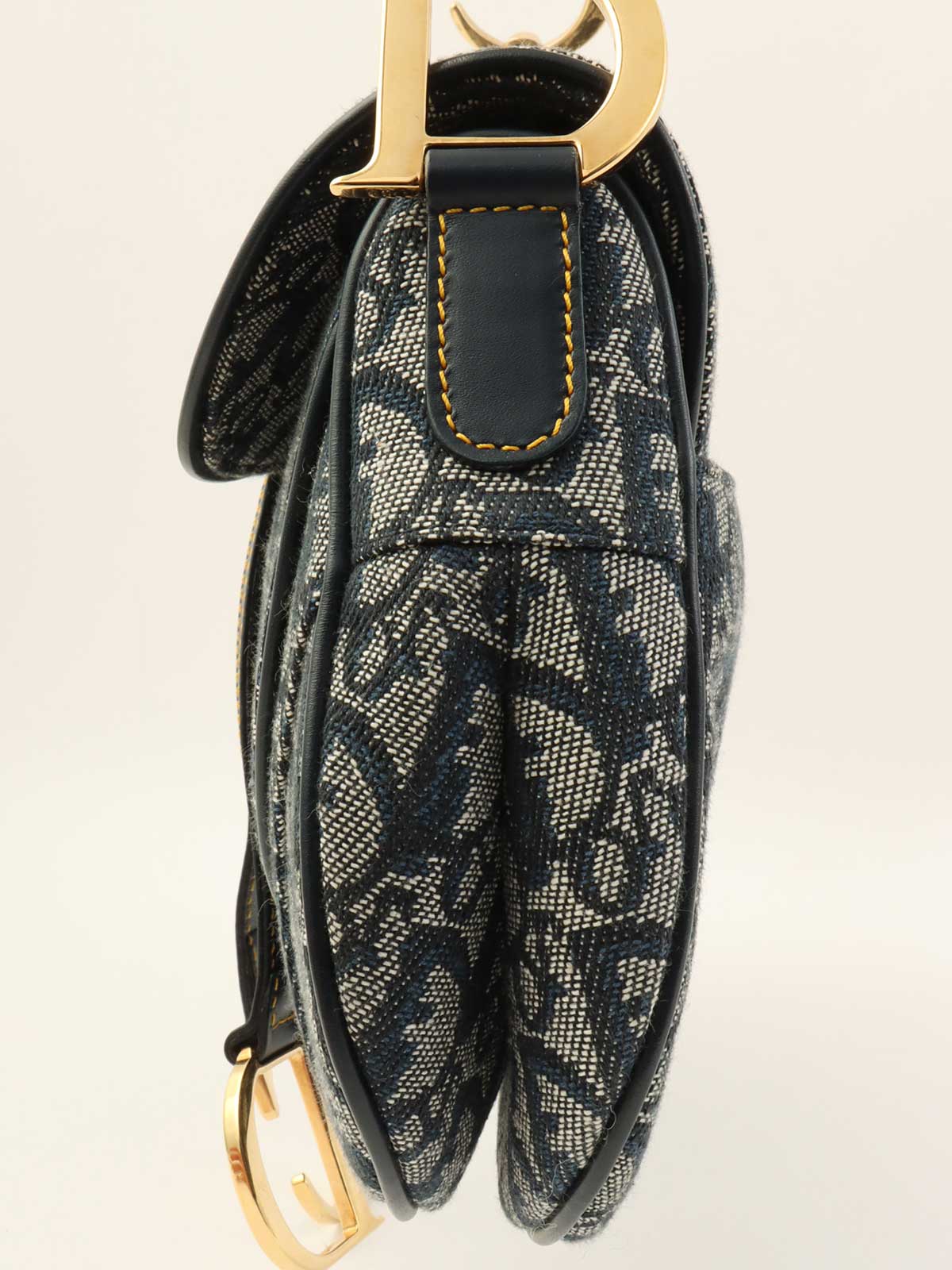 Trotter Pattern Double Saddle Bag Navy